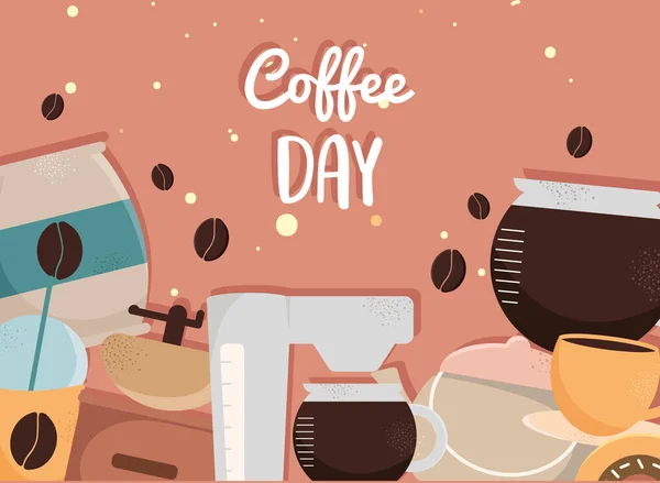 Празднование дня кофе — стоковый вектор