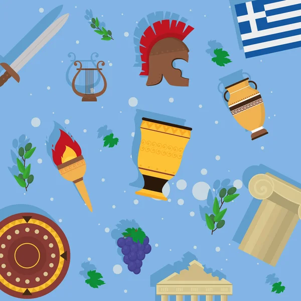 Греция иконки шаблон — стоковый вектор