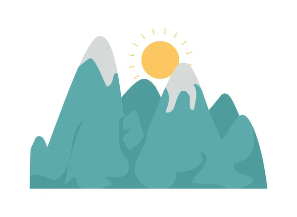 Alpen mit Sonne — Stockvektor