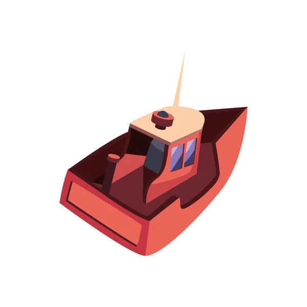 Icono de barco de madera — Vector de stock