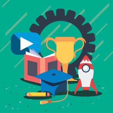 Eğitim çevrimiçi simge grubu