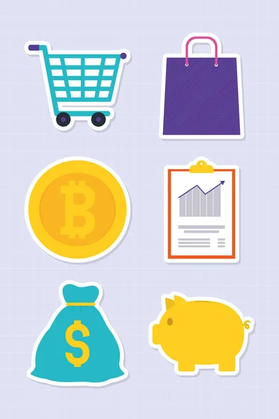 Shopping et argent — Image vectorielle