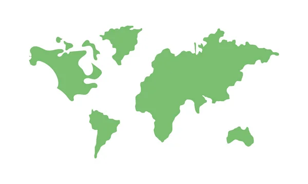 Grön världskarta — Stock vektor