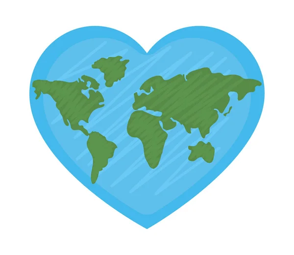 Καρδιά παγκόσμιο χάρτη — Διανυσματικό Αρχείο