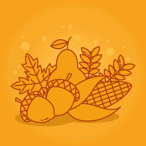 Fruits et feuilles d'automne — Image vectorielle