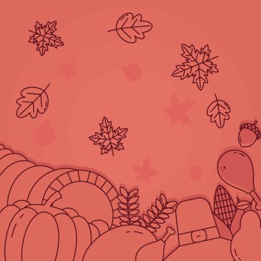 Şükran Günü resimleme tasarımı