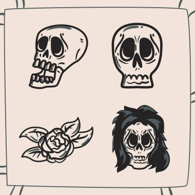 Rock and roll karalama sembolü seti