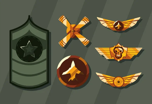 Sbírka ikon vojenských sil — Stockový vektor