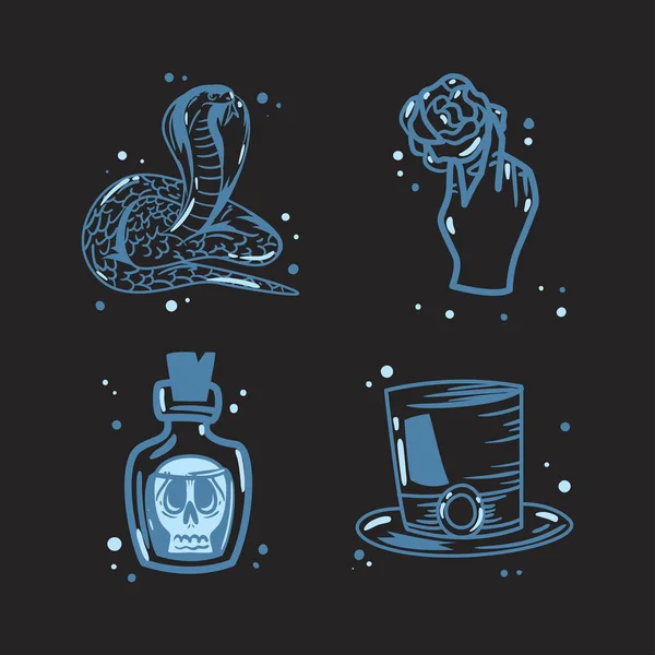 Rock 'n Roll karalama simgesi seti