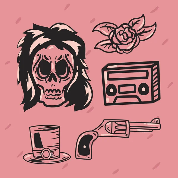 kurukafa ve karalama simgesi seti