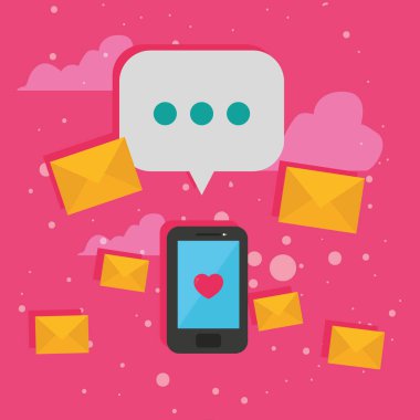 Kabarcıklı ve zarflı akıllı telefon