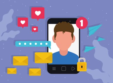 Zarfları ve sevdiği şeyleri olan adam.