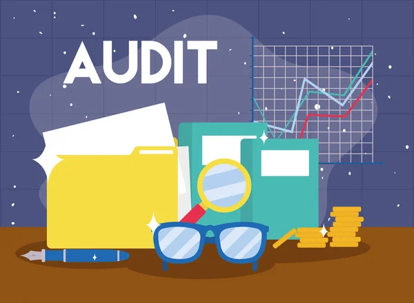 Coleção ícone de auditoria — Vetor de Stock