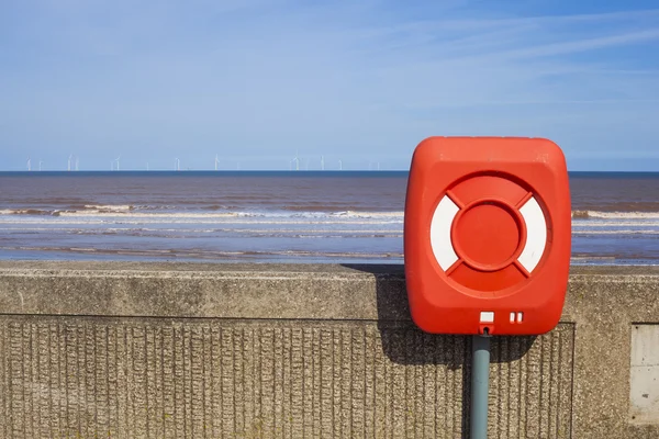 Lifebelt on Withernsea sea front — Stock Photo, Image