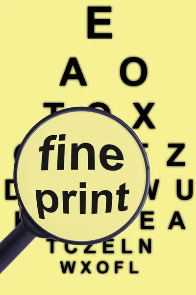 Magnifying glass and eye test — Stock Photo, Image