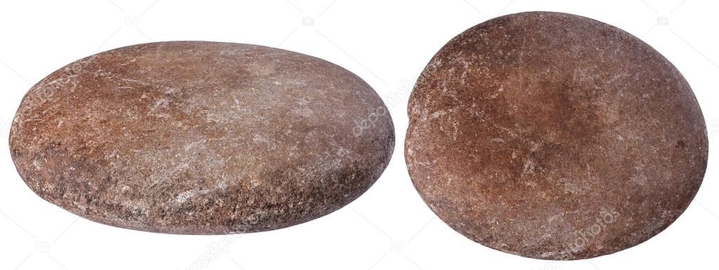 Stone isolate stone object  round hard  brown  Stock Photo 