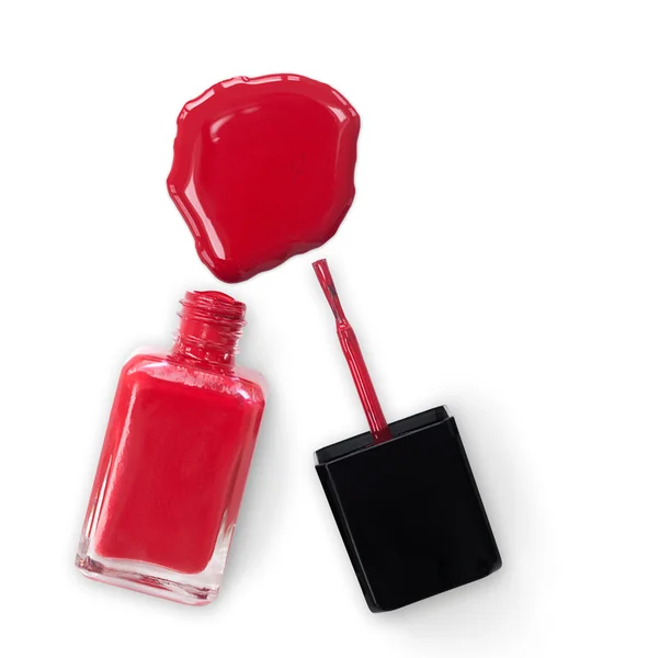 Lekkasje Red Nailpolsh With Clipping Path – stockfoto