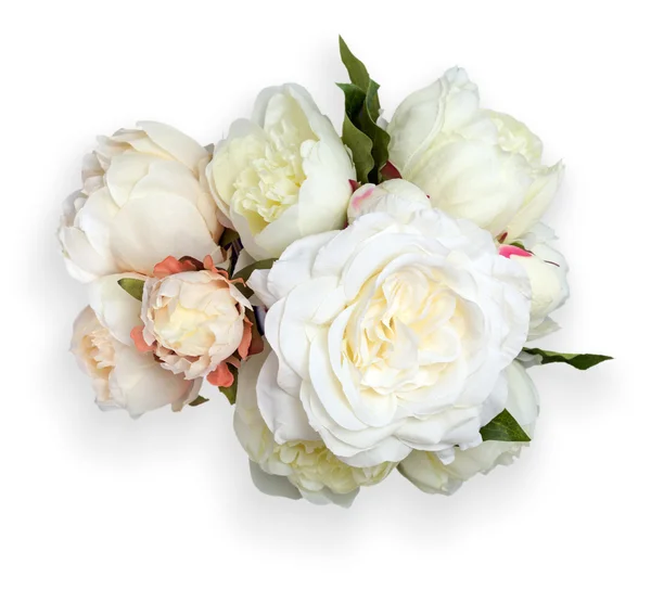 White Peonies With Clipping Path — Stock Photo, Image