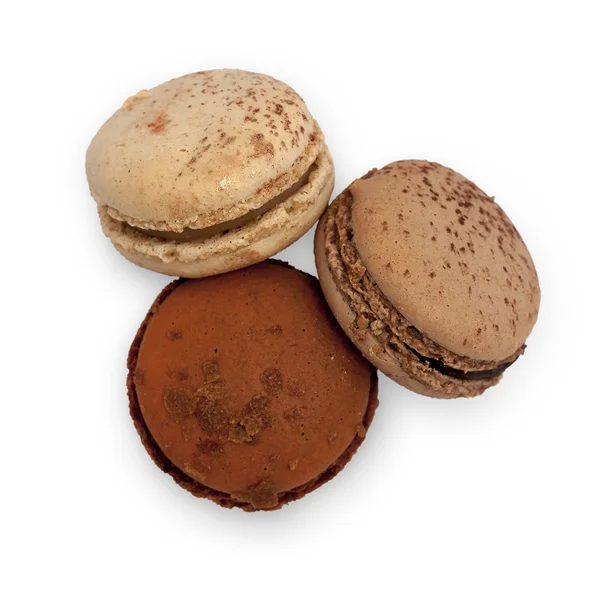 Three Beige Macarons — Stock Photo, Image