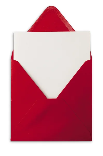 Open Red Envelope With Card — Stock Photo, Image