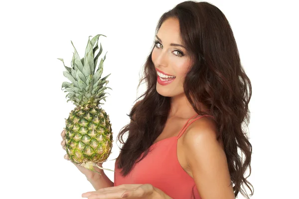 Girl With Pineapple — Stock Photo, Image