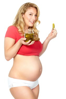 turşu ile hamile kadın