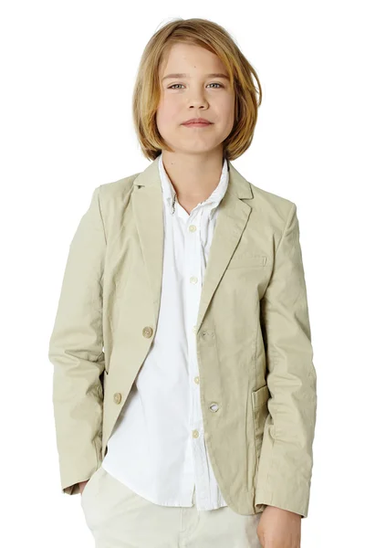 Boy On White — Stock Photo, Image