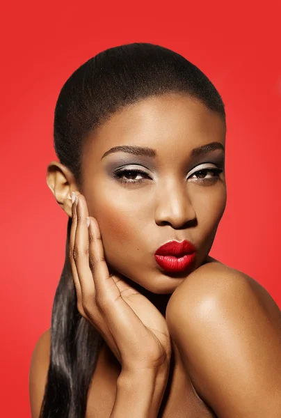 Model With Red Lipstick — Stock Photo, Image