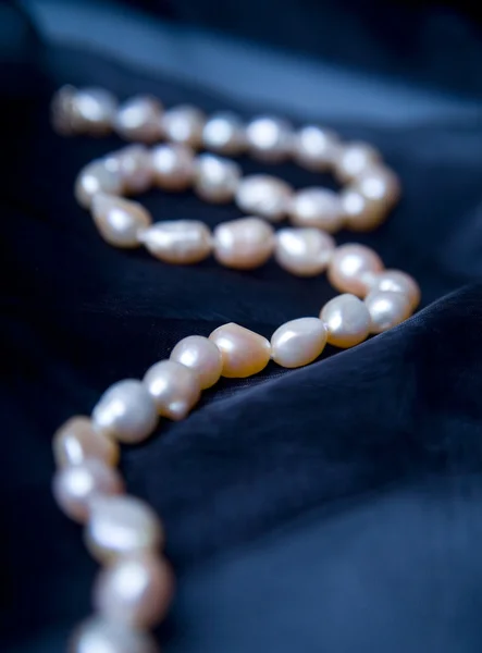 Pearls On Blue — Stock Photo, Image