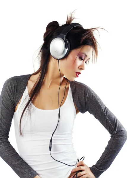 Asian Girl With Headphones — Stock Photo, Image