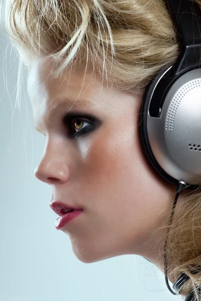 Girl In Headphones — Stock Photo, Image