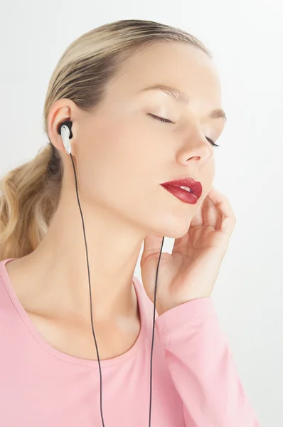 Woman Listening Music — Stock Photo, Image