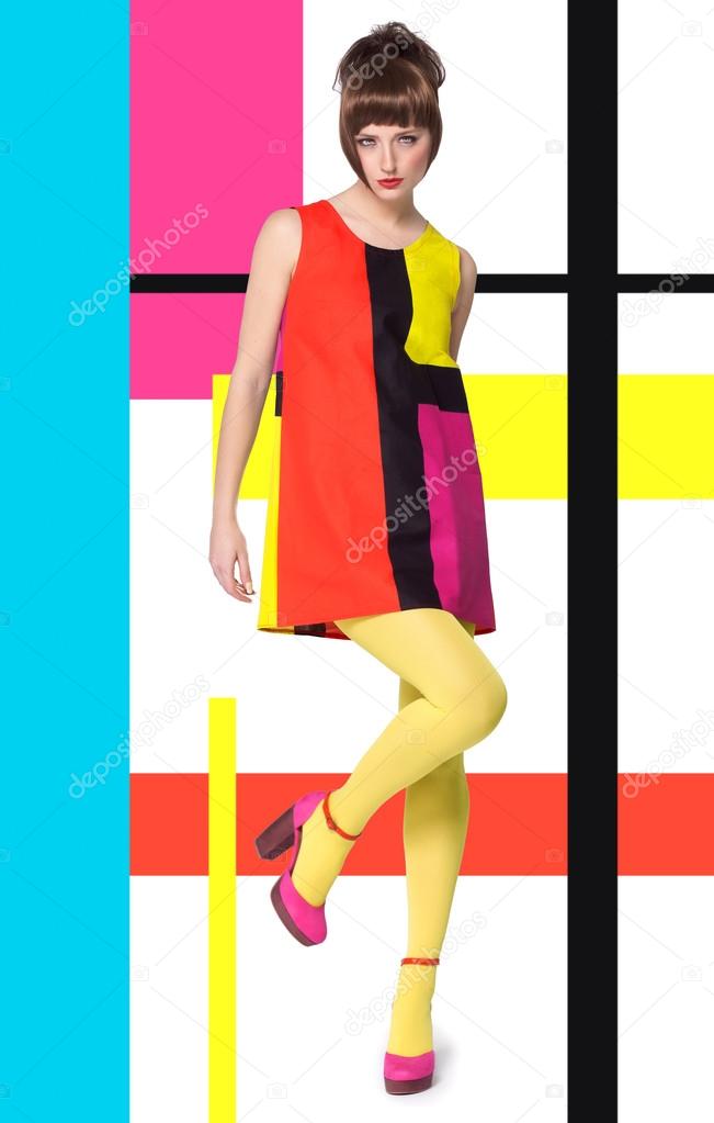 Model In Bright Retro Colors