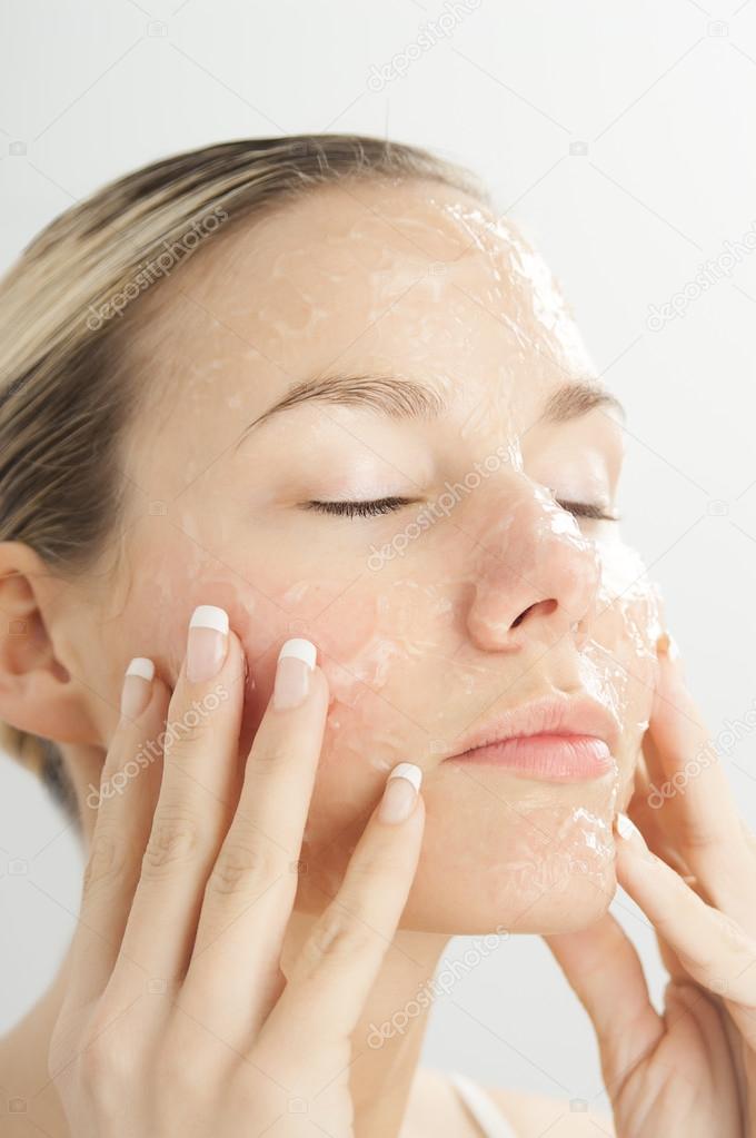 Woman With Gel Mask