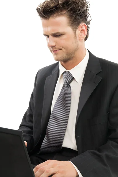 Young Businessman With Laptop — Stock Photo, Image