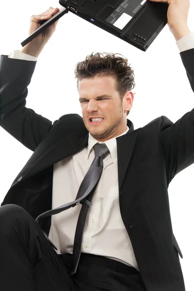 Young Businessman With Laptop — Stock Photo, Image