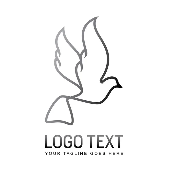Unique Line Bird Pegeon Dove Image Graphic Icon Logo Design — ストックベクタ