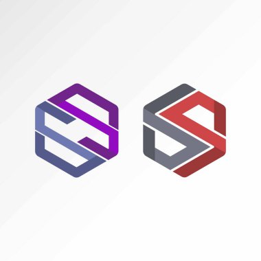 Altıgen resim simgesi logo tasarımı soyut konsept vektör stoğundaki S yazı tipi ya da harfi. Baş harf veya monogramla ilgili bir sembol olarak kullanılabilir