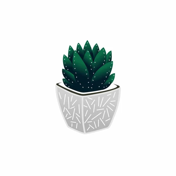 Spiny Cactus Plants Pot Image Graphic Icon Logo Design Abstract — Stock Vector