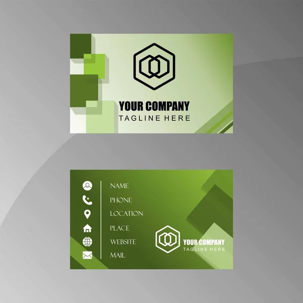 Green Color Elegant Business Card Template Front Back Image Graphic — Archivo Imágenes Vectoriales