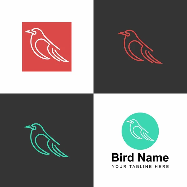 Unique Bird Line Art Image Graphic Icon Logo Design Abstract — Vector de stock