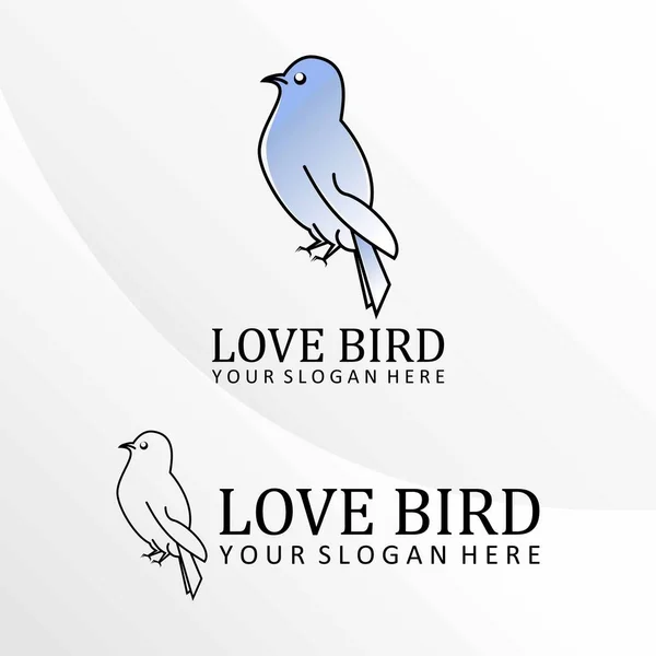 Simple Unique Bird Line Art Image Graphic Icon Logo Design — Archivo Imágenes Vectoriales