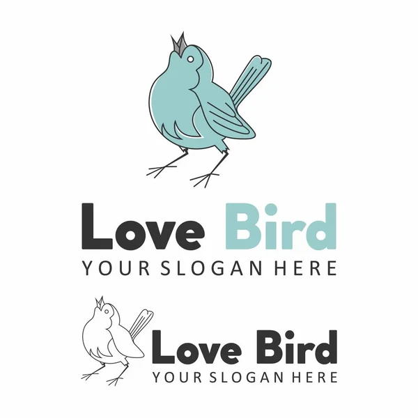 Simple Unique Bird Line Art Image Graphic Icon Logo Design — Archivo Imágenes Vectoriales