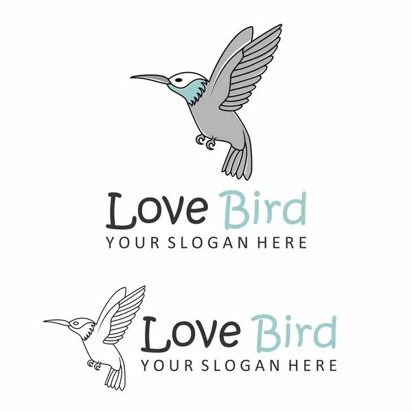 Simple Unique Flying Bird Line Art Image Graphic Icon Logo — Archivo Imágenes Vectoriales