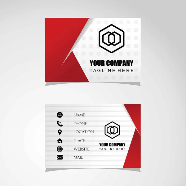 Business Card Red Gray Colors Look Attractive Image Graphic Icon — Archivo Imágenes Vectoriales