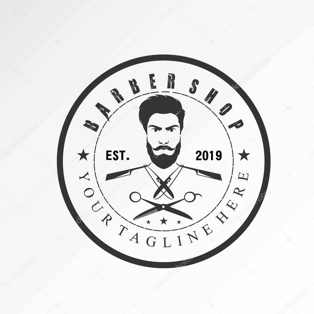 professional and classy man haircut tools image graphic icon logo design abstract concept vector stock. Can be used as a symbol related to barbershop.
