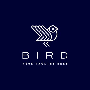 Eşsiz ve çok çekici bir kuş çizgi çizimi resim simgesi logo tasarımı soyut konsept vektör stoku. Hayvanlarla ilgili bir sembol olarak kullanılabilir..