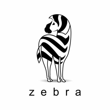Basit ve eşsiz kadınsılık zebra at imajı grafik logo tasarımı soyut konsept vektör stoku. Hayvan veya karakterle ilgili bir sembol olarak kullanılabilir.