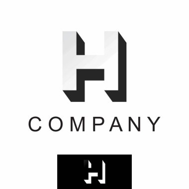 Basit ve benzersiz Harf veya H Gölgesi 3D yazı tipi resim grafik logo tasarımı soyut konsept vektör stoku. Başlangıç veya monogramla ilgili semboller olarak kullanılabilir.