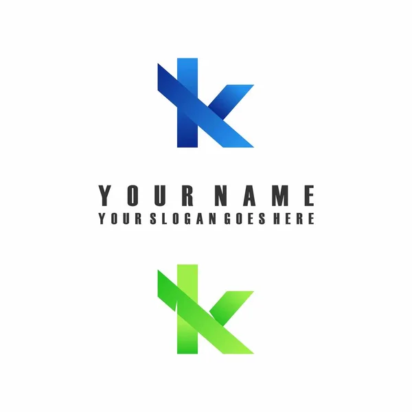 简洁而独特的字母或字K吸引人的字体图像图形图标设计抽象概念向量库 可用作与首字母或单字有关的符号 — 图库矢量图片